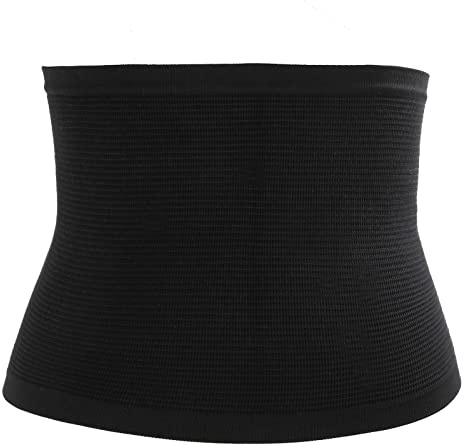 YUYTE Bauchbinde Herren, Größenverstellbar Feine Verarbeitung Body Shaper, Umweltfreundliches Nylonmaterial Taillentrainer Taillentrimmer Gürtel für Herren, Schwarz, One Size