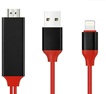 Adaptateur Lightning HDMI, câble Lightning vers HDMI mâle, câble 2 m, compatible avec iPhone Ipad iOS