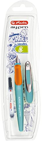 Herlitz Linkshänder Füllhalter my.pen style Türkis/Orange