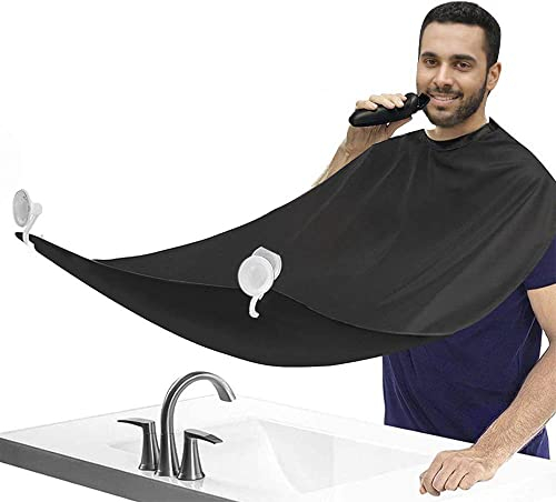 Onlynds Bart Schürze - Professioneller Wasserdichter Rasierumhang für Haarsammlung - Bart- und Haarschneideschürze - 2 Saugnäpfe -Antihaftbeschichtet