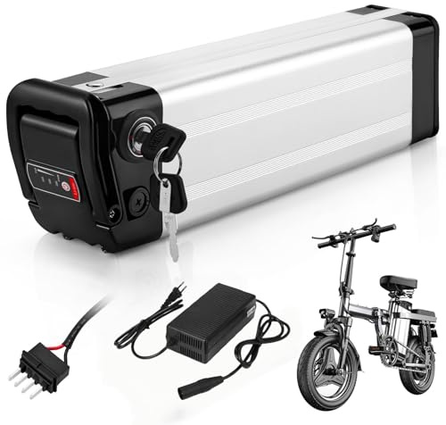 Ebike Akku Fahrradbatterie 36V 10Ah für 750W 500W 250W 200W Fahrradmotor, mit 2A Ladegerät, tragbarem Griff Licht 4Pin Grundplatte (36V 10AH 4PIN)