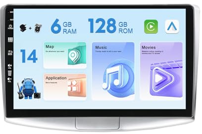 10inch IPS [6G+128G] - [Built-in Carplay+DSP ] Car Stereo GPS For VW Passat B7 B6 Magotan CC 2011-2015- Free Camera+Mic Support SWC 4G RDS WiFi DAB Head Unit