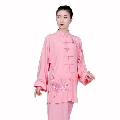FloAPa Donne Tai Chi Abbigliamento Kung Fu Divisa per Arti Marziali in Costume Abbigliamento Tai Chi in Cotone A Maniche Lunghe Uniforme da Allenamento,003,S