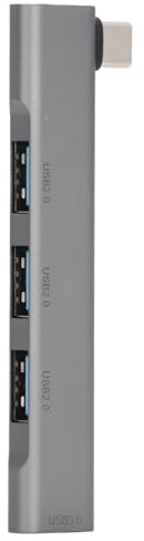 Estación de Acoplamiento USB C, Hub Tipo C 4 Puertos USB3.0 2.0 5 Gbps 480 Mbps, Mini Hub USB Aleación de Aluminio Plug and Play Gris para PC Portátil de Escritorio