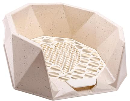 Dualoai Netz Hundetoilette, Hundestreubehälter, Haustier Trainingsunterlagenhalter, Hundetöpfchen Tablett für Den Innenbereich, Beige