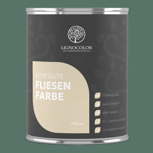 Lignocolor Fliesenfarbe matt | hochbeständige Farbe für Wand- & Bodenfliesen (Midnight Green matt, 750 ml) | hochdeckend für den Innenbereich