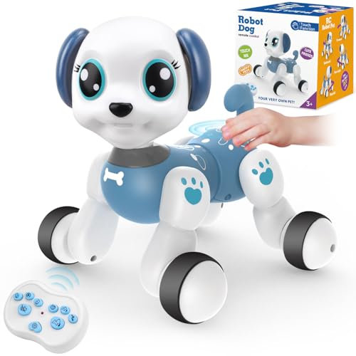 Britik Roboter Hund Kinder Spielzeug Ferngesteuerter Roboterhund Interaktiver Anfassen Interaktiv Intelligente RC Roboter Hund Geschenke für Kinder 3-10 Jahre Mädchen Junge Spielzeug
