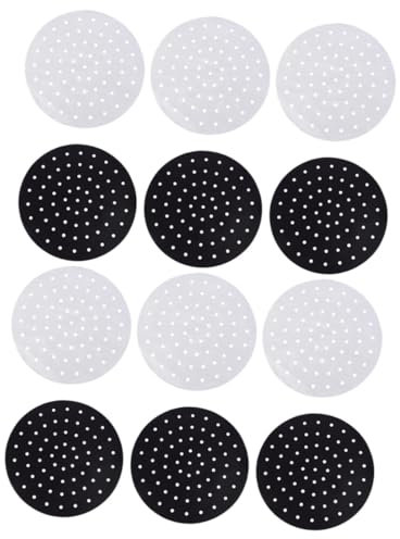 Garneck 12pcs Non-Stick Air Fryer Liner Baking Mats Accessories for Air Fryers Reusable Mat for Steaming Basket Easy to Clean