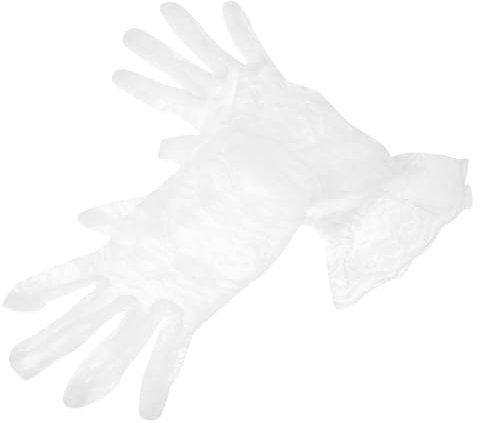 LIFKOME 1 Paar Weiße Spitzenhandschuhe Damenhandschuhe Für Teeparty Hochzeit Braut Cosplay Party Mode-accessoire