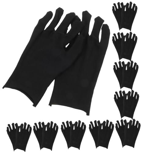 GLEAVI 12 Paar Arbeitsschutzhandschuhe Aus Verdickter Baumwolle Schwarze Baumwollhandschuhe Größe l Strapazierfähige Arbeitshandschuhe Für Garten Und Handwerk