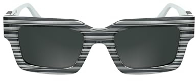 KARL LAGERFELD Unisex Adult Sunglasses KL6182S - Striped Black with Solid Smoke Lens