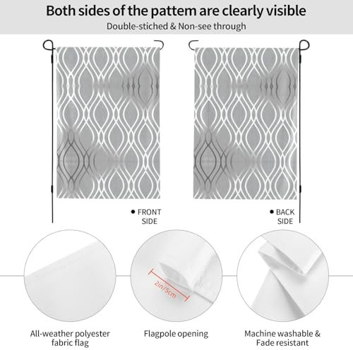 Drapeaux de jardin à figures géométriques argentées, petits drapeaux de jardin pour l'extérieur, pour décoration de balcon et habillage de fenêtre
