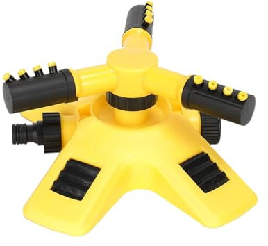 Arroseur de pelouse Rotatif Automatique à 3 Bras - Arroseur carré - pour Fleurs, légumes, Couverture Efficace de la pour l'entretien des