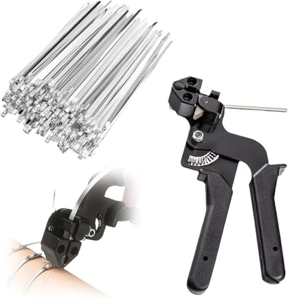 100 piezasdebridas de acero inoxidable, Alicatesparabridas, Herramientas para pistolas para bridas, herramienta de sujeción parabridas, alicates para apretar y cortar bridas