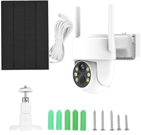 Walmeck Telecamera di Sicurezza Wireless Alimentata a Batteria, HD 4MP a Basso Consumo, Sensore di Movimento PIR, Obiettivo Grandangolare 110°, Visione Notturna, WiFi 2.4G con Interfono