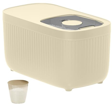 2026 Contenedor de arroz Dispensador de cereales de plástico con almacenamiento hermético para comida seca para gatos en la cocina (beige, talla única)