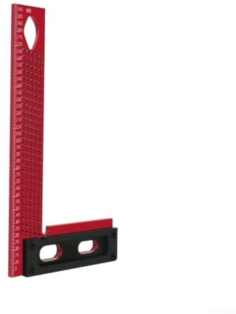 MeevrgR Règle de travail du bois en aluminium avec trous en forme de L pour un marquage précis – Outil de mesure portable pour lignes parallèles et verticales dans les ateliers et les projets sur site