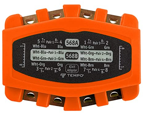 Paladin Tools PA1902 RJ45 Modular Adapter, 8 Way | CAT4-CAT6 RJ45 LANs | Notched Copper Contacts, Snagless Plugs