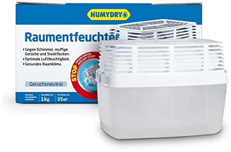 Aparato Deshumidificador Premium de 1000 g- Espacios de hasta 35m2 - Absorbe Humedad de Armarios, Baños y Habitaciones - Humydry