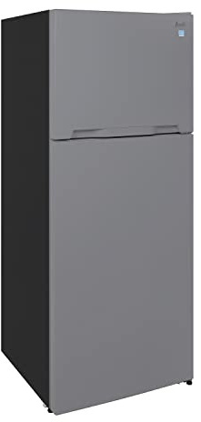 Avanti Apartment Refrigerator Freestanding Dual Door Design Fridge with Top Freezer, Adjustable Temperature Control and Frost Free Defrost, for Condo, House, Small Kitchen Use, 14.3-Cu.Ft, Metallic