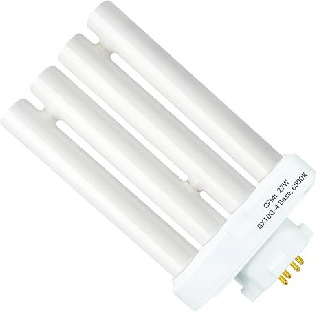 ARSUK Lampadina CFL 27W GX10Q-4 4 Pin 6500K Luce Naturale Bianca | Lampadina di Ricambio per Lampade da Scrivania, Ufficio, Lettura, Studio, Hobby, Manicure, Estetica, Crafting