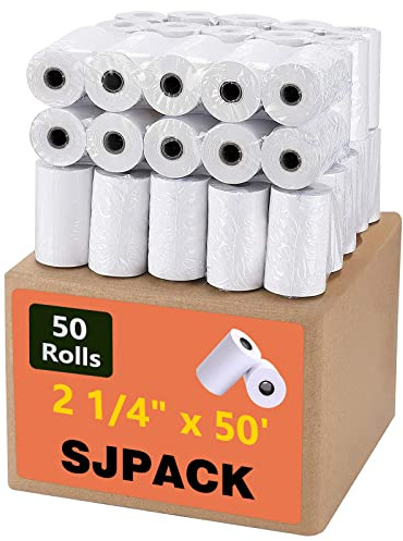 SJPACK Thermal Paper 2 1/4 x 50' Pos Receipt Paper, 50 rolls Cash Register Roll
