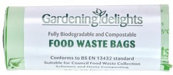 40 Litre Biodegradable & Compostable Bin Liners, Roll of 25, Food Waste Bin Liners