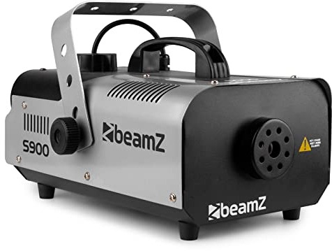 BeamZ S900 Machine à Fumée Solide et Portable, 900 Watts, Télécommande 3 m, Réservoir 1 L, Préchauffe Avant Utilisation : 3 minutes 30, Idéal pour votre Soirée avec des Jeux de Lumière