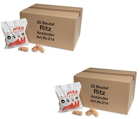Ritz Bio Anzünder 650 Stück | Kaminanzünder | Holzanzünder | Grillanzünder | Brennholzanzünder | Holzkohle | Briketts | Kaminholz