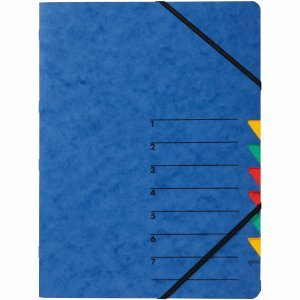 Pagna 5 x Ordnungsmappe Easy A4 Karton 7 Fächer blau
