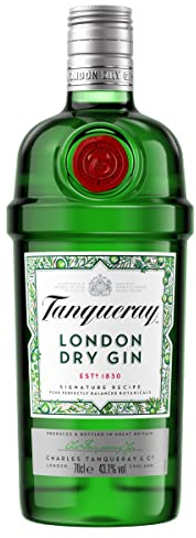 Tanqueray London Dry Gin, aromatischer Gin, 4-fach destilliert auf englischem Boden, 43,1% vol, 700 ml Einzelflasche
