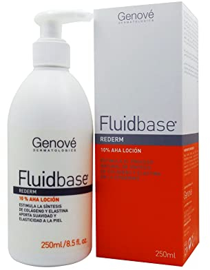 Fluidbase Rederm | 10% AHA Loción | Antiaging | Piel Corporal Seca, Rugosa y Aspera| Deja la Piel Suave y Lisa | Indicado para Rodillas, Codos y Talones | 250 ml