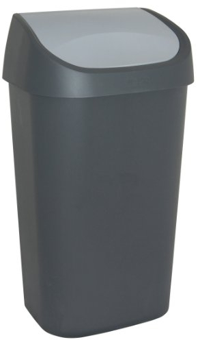CURVER | Poubelle Mistral 50L couvercle swing 38,8x30,3x69 cm Anthracite / Gris