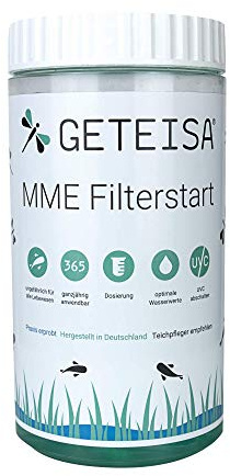 GETEISA MME Filterstart 1,0 Liter - Effektive Starterbakterien für Teichfilter, Beschleunigt Filterbiologie-Aufbau, Ideal für Gartenteich und Fischteich, Ungiftig, Made in Germany