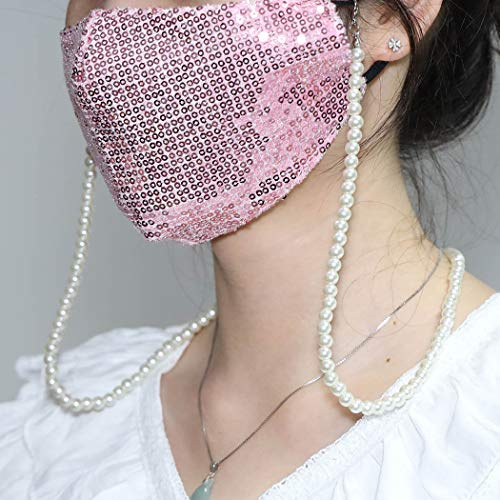 Yienate Multifunktionale Maske Lanyard Mode Perlenkette Abnehmbare Halskette Lanyard Brillenkette Gesichtsmaske Kette Maske Zubehör für Frauen und Mädchen