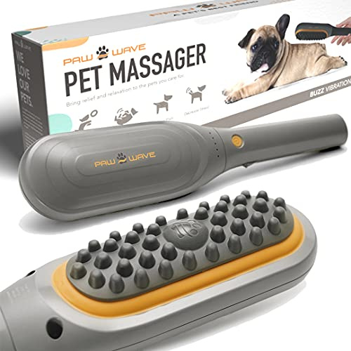 PAW WAVE Buzz Therapeutische Bürste, Vibrationsmassagegerät für Hunde und Katzen, entwickelt, um Verspannungen zu lindern, die Durchblutung zu erhöhen und verspannte Muskeln zu lindern.