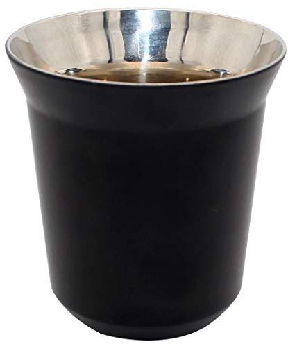 Diano Stainless Steel Insulated Cup, Small Metel Espresso Cup, Double Wall Thermally Insulated Drinking Cups, Capsule Coffee Mug 160ml Black