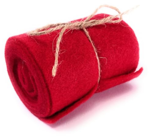 Filzband Dekoband Filz Rot 10 x 200 cm Tischband Deko Basteln | Polyester Filz, zuschneidbar, formstabil, DIY, Floristik geeignet, saisonale Deko, kreative Projekte, wohnliche Akzente