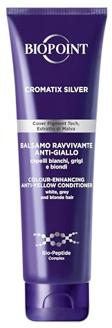 Biopoint Cromatix Silver - Balsamo Ravvivante Antigiallo per Capelli Bianchi, Grigi e Biondi, Neutralizzante dei Riflessi, Dona Brillantezza e Idratazione, 150 ml