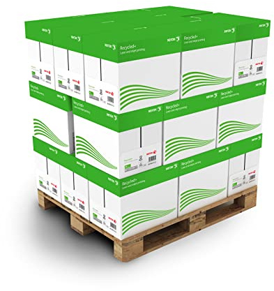 Xerox Recycled+ Papier ISO 80, A4 80 g/m², Kopierpapier für Laserdrucker und Kopierer, aus 100 Prozent Altpapier, 24 Kartons, 120 Pakete, 60.000 Blatt