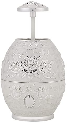 Dekorative Zahnstocher 1 Stück Zahnstocherhalter, Zahnstocherspender, für das Schreibtischbüro(Silberne silberne Blume)