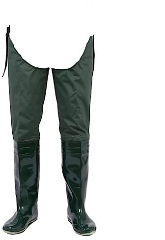 Watstiefel Watstiefel aus wasserdichtem PVC for Herren und Damen, weiche, Bequeme und verschleißfeste Watstiefel mit Gummisohle (Color : Green, Size : 43 EU)