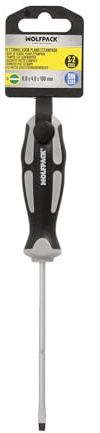 WOLFPACK LINEA PROFESIONAL Tournevis plat en acier S2 avec manche TPR bi-matière. 0,8 Ø 4,0 x 100 mm