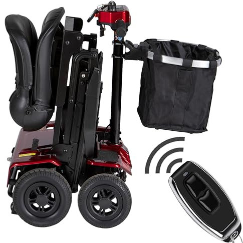 Falcon Auto Folding Mobility Scooter with Remote Control and Lithium Battery - Green Power (20 Miles Removable Lithium Battery)