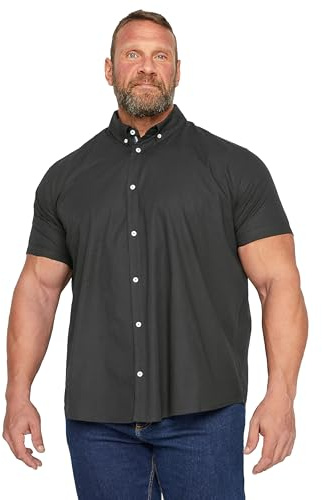 BadRhino Big & Tall Poplin Short Sleeve Shirt - Men's - Plus Size Curve