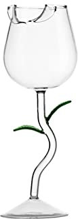 Créativité Verre à Vin Rose en Forme de Fleur de Rose, Verre à Vin, Cocktail, Verre à Vin en Forme de Fleur de Rose, Verre à Haute Teneur en Borosilicate, Verre à Cocktail pour