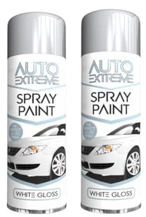 SDMAX All Purpose White Gloss Spray Paint, Gloss Finish, Suitable for Wood, Metal, Plastic, and, Glass Surface, Easy and Quick Spraying, Interior and Exterior Usage, 250ML (2 Pcs)