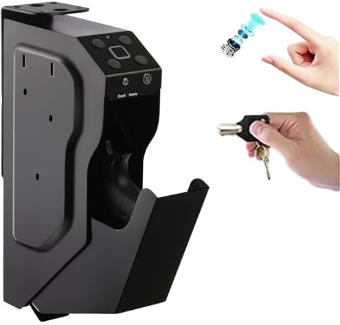 JJENXYYDS Caja Fuerte biométrica para Pistola Caja Fuerte montada para Armas de Mano Dispositivo de Seguridad para Armas con código electrónico Caja Fuerte para Armas