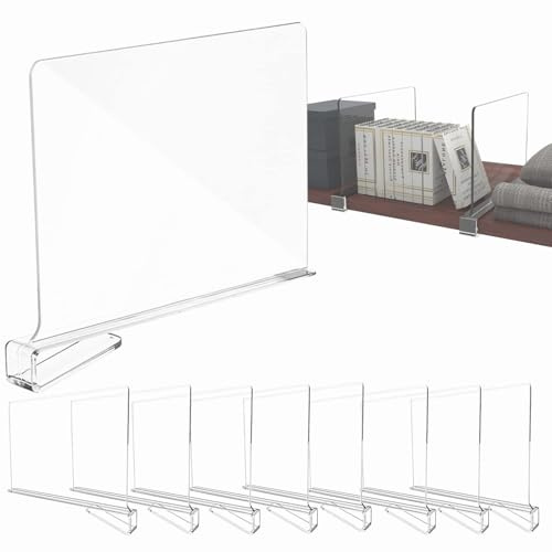 8 Stück Transparente Acryl regaltrenner, Regaltrenner, Kleideraufbewahrung organizer, Regal für Kleiderschrank ohne Bohrungen, Regaltrenner Kleiderschrank, Für Schlafzimmer Küche Kleiderschrank