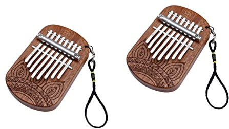 Vaguelly Tragbares Fingerklavier Daumenklavier Aus Holz Für Jungen Und Mädchen Erwachsene Musikinstrument Leicht Zu Tragen 2 Stück